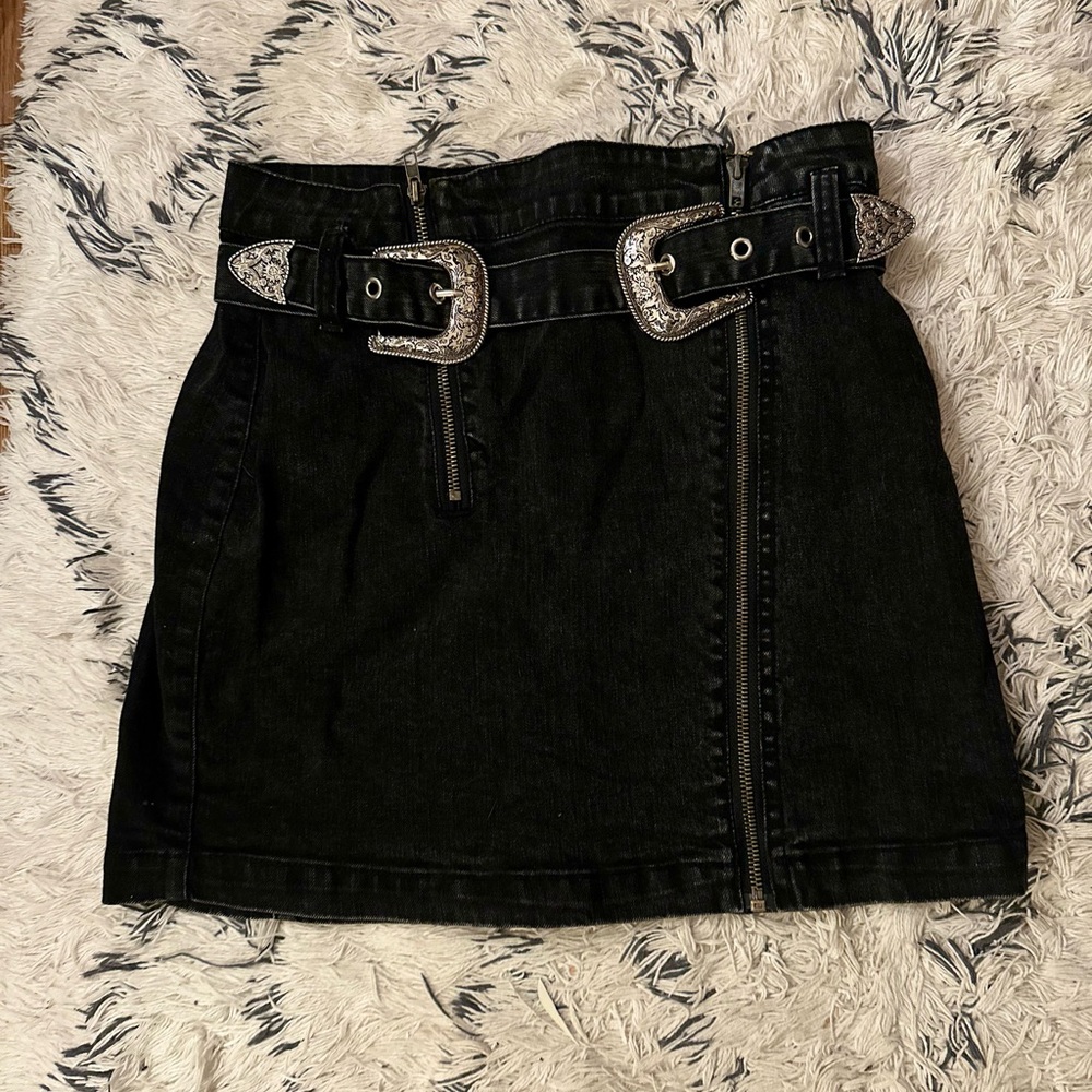 Black Denim Skirt
